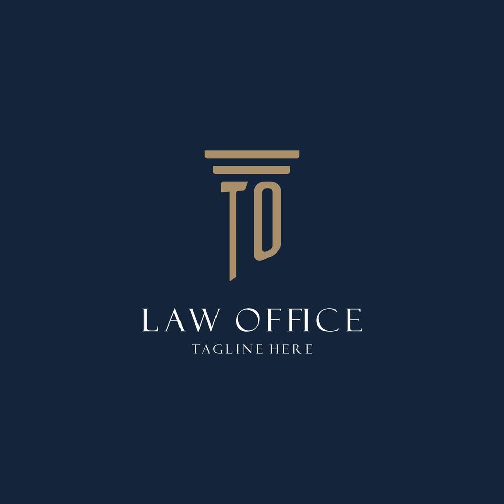 naar eerste monogram logo voor wet kantoor, advocaat, pleiten voor met pijler stijl vector