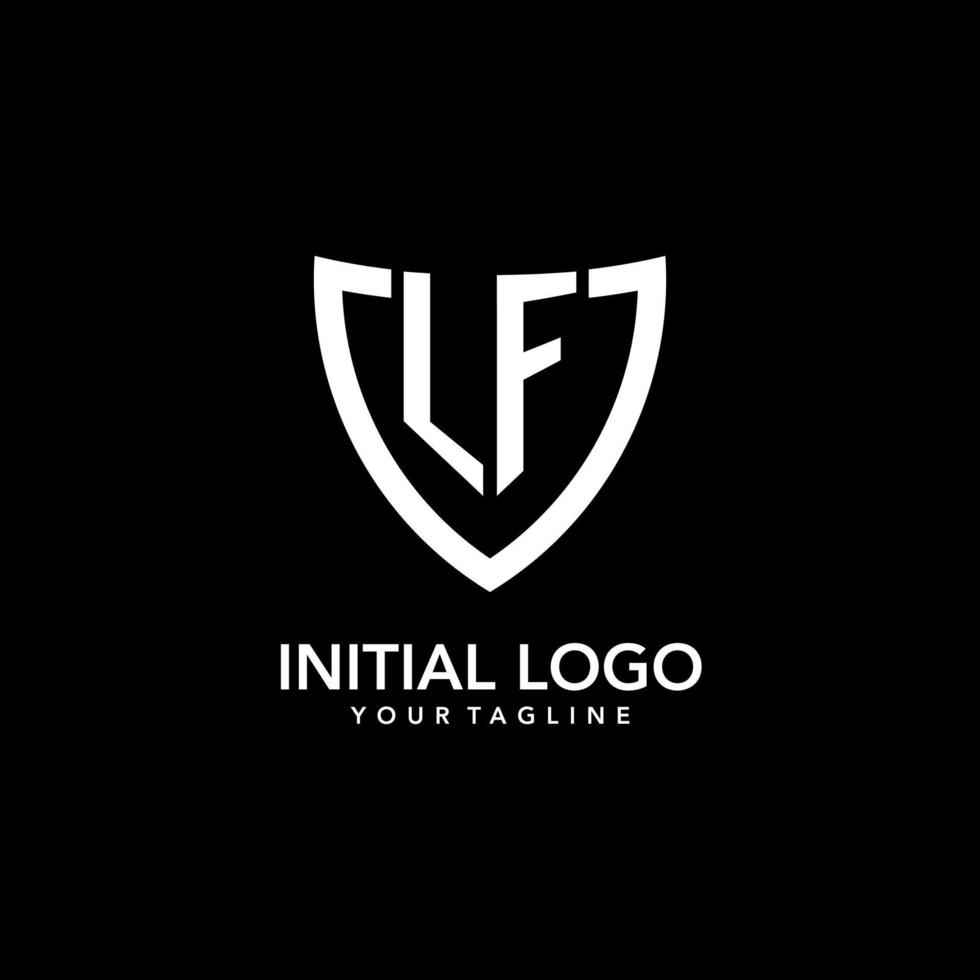 lf monogram eerste logo met schoon modern schild icoon ontwerp vector