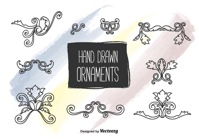 Hand getekende ornamenten vector