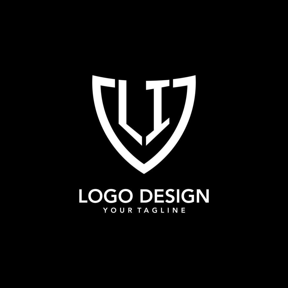 li monogram eerste logo met schoon modern schild icoon ontwerp vector