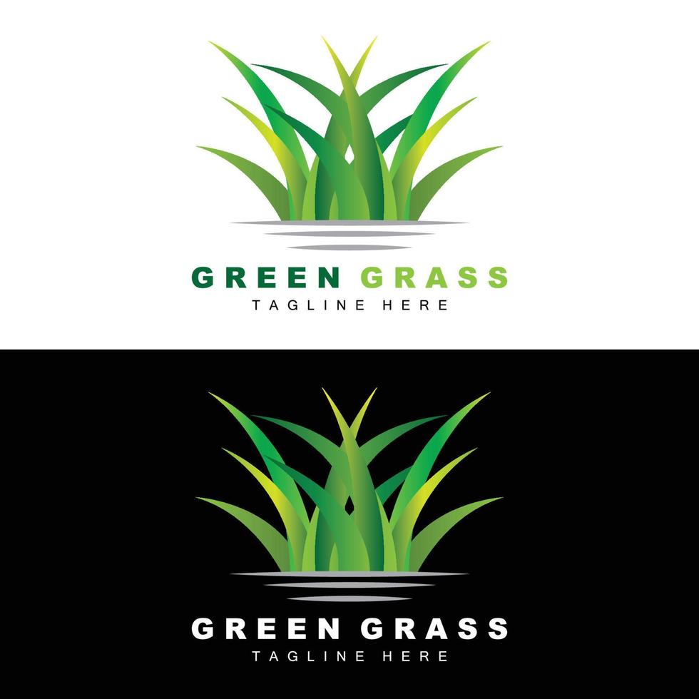 groen gras logo ontwerp, boerderij landschap illustratie, natuurlijk landschap vector