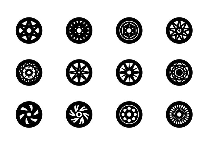 Wielen Icon Set vector