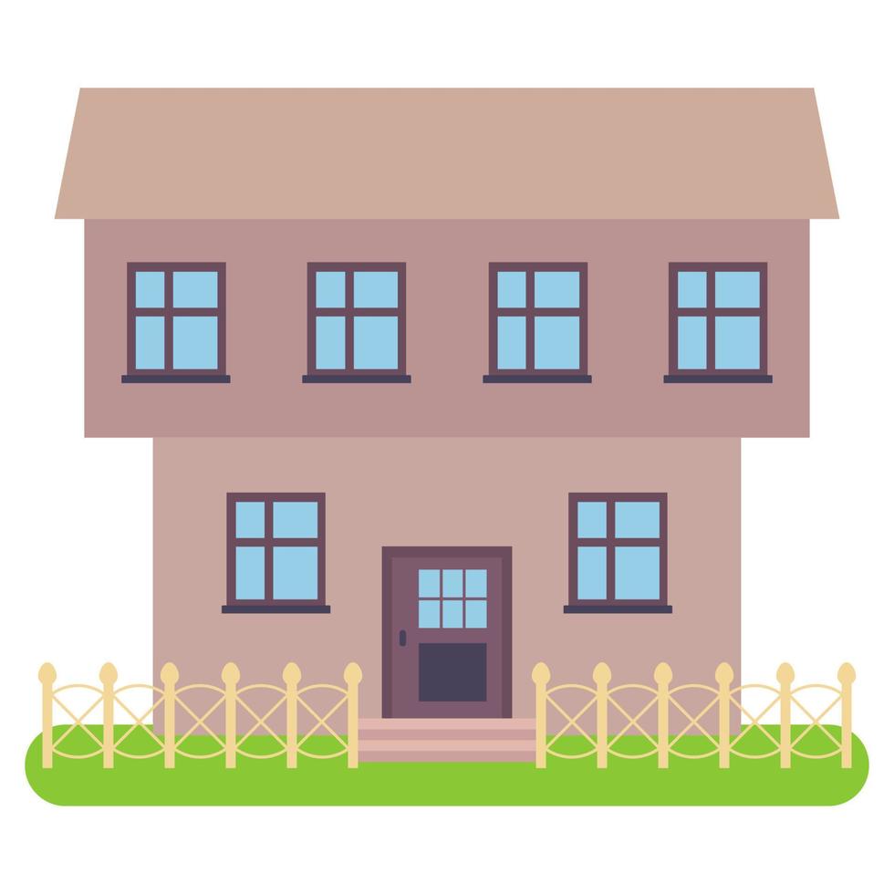 privaat huis Aan een wit achtergrond. vector illustratie.