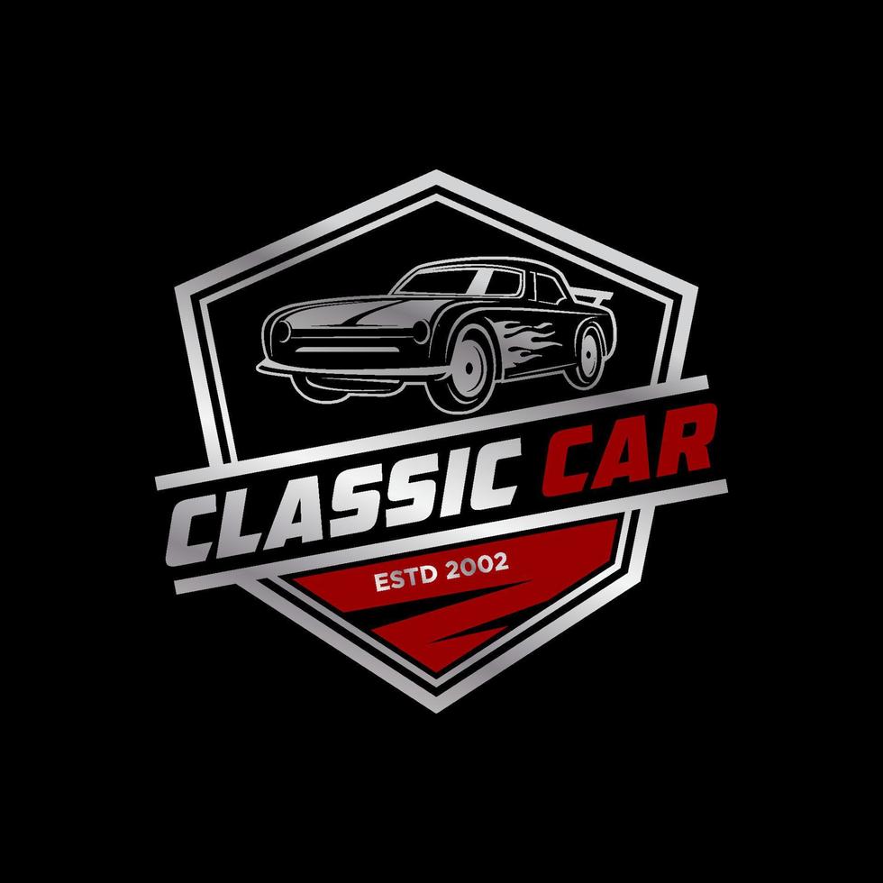 klassiek auto wijziging logo schild, automotive reparatie logo sjabloon met rustiek, vintage, retro vector