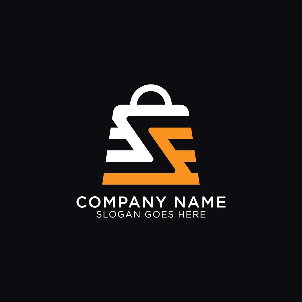 eerste naam van s in de handtas, online winkel met brief s monogram logo ontwerp vector