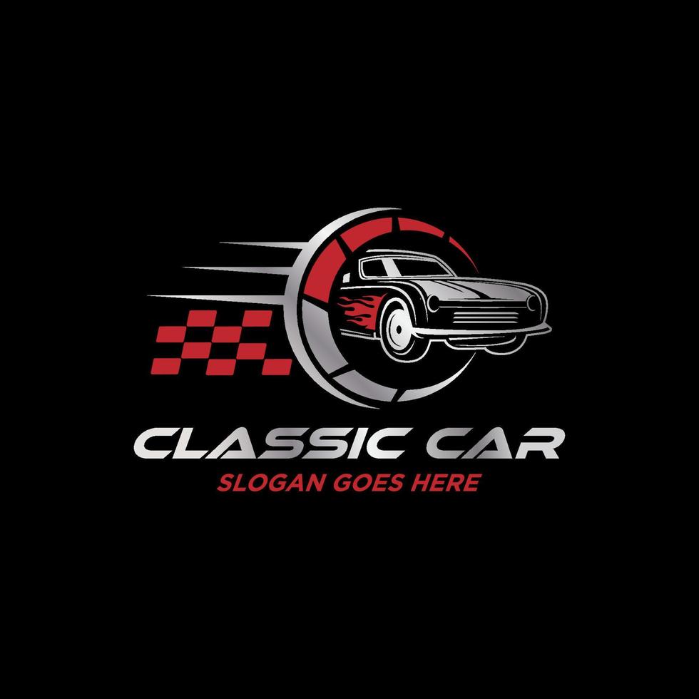 klassiek auto reparatie logo schild, automotive wijziging logo sjabloon met rustiek, vintage, retro vector