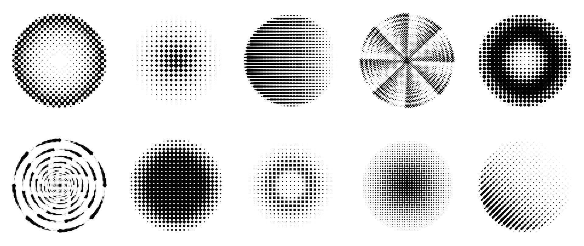 halftone punt achtergrond patroon vector illustratie. cirkel dynamisch vorm monochroom helling stippel textuur, vervagen verontrust overlappen. ontwerp voor poster, omslag, banier, model, sticker, indeling.