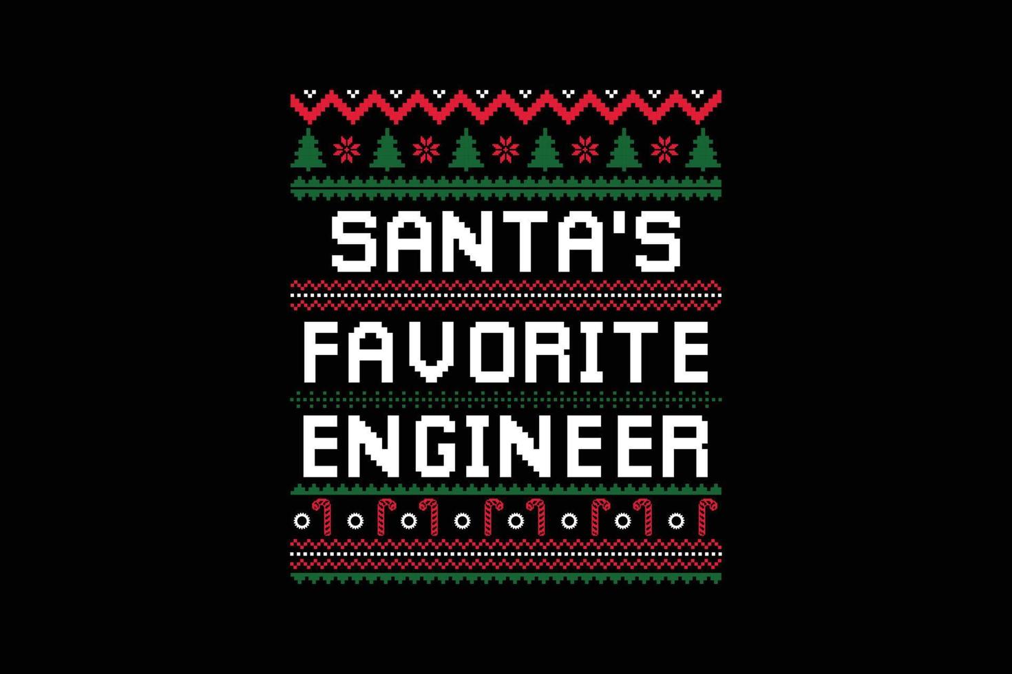 santa's favoriete ingenieur Kerstmis t-shirt ontwerp vector