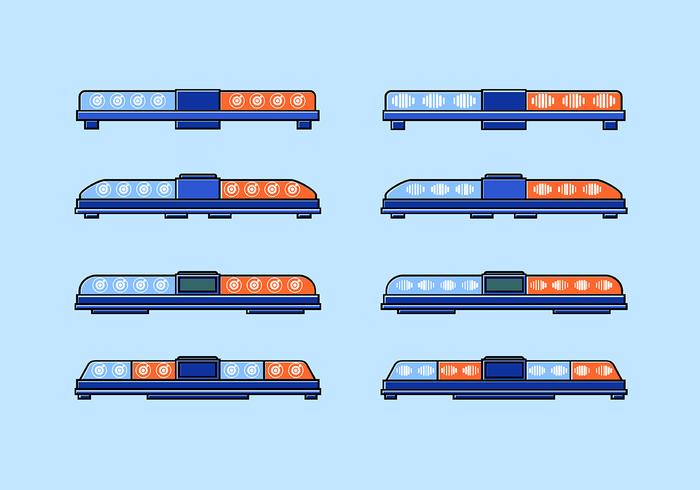 Flat Icon Lange Politie Lichten Gratis Vector