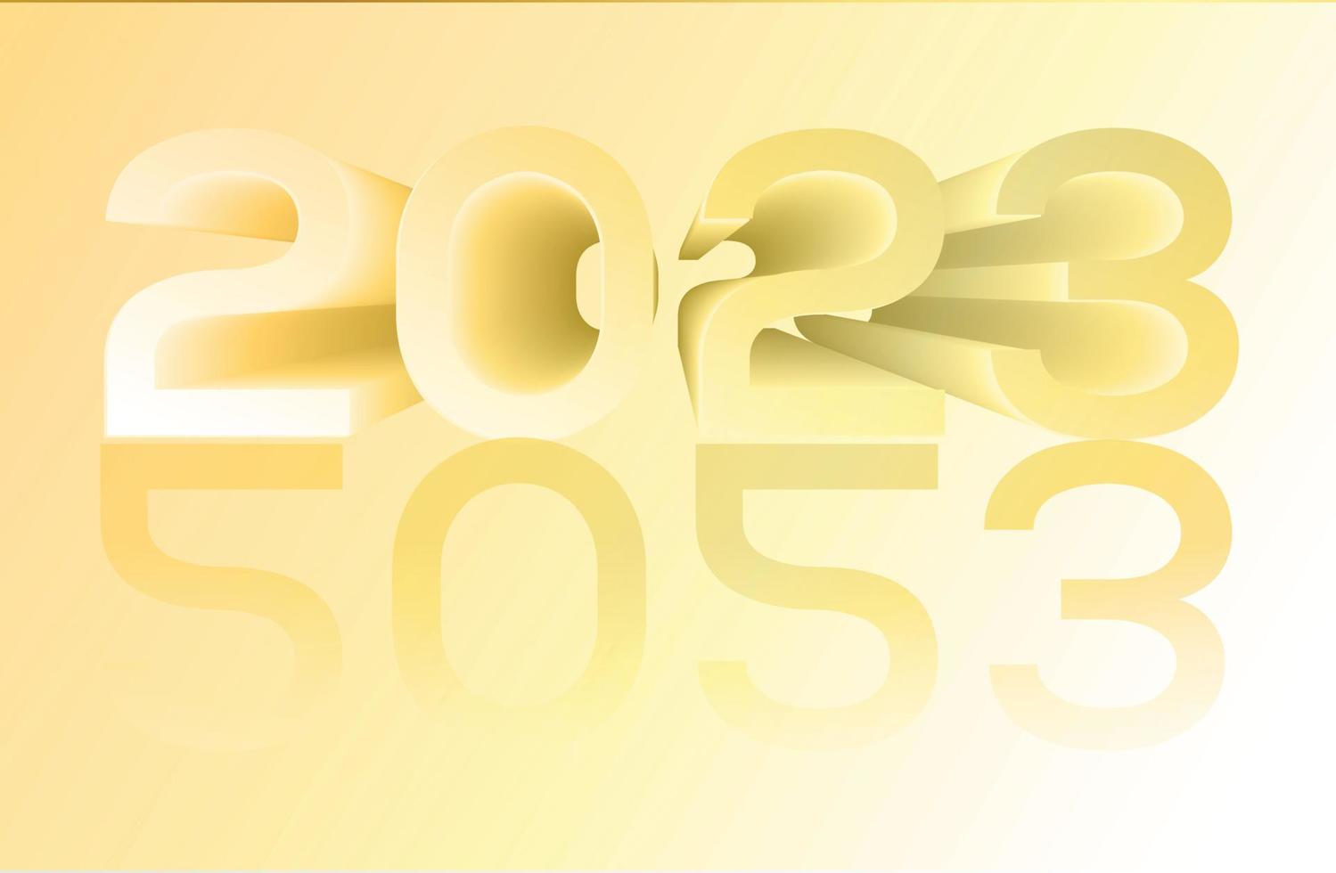 gouden gelukkig nieuw jaar 2023 reflectie effect vector