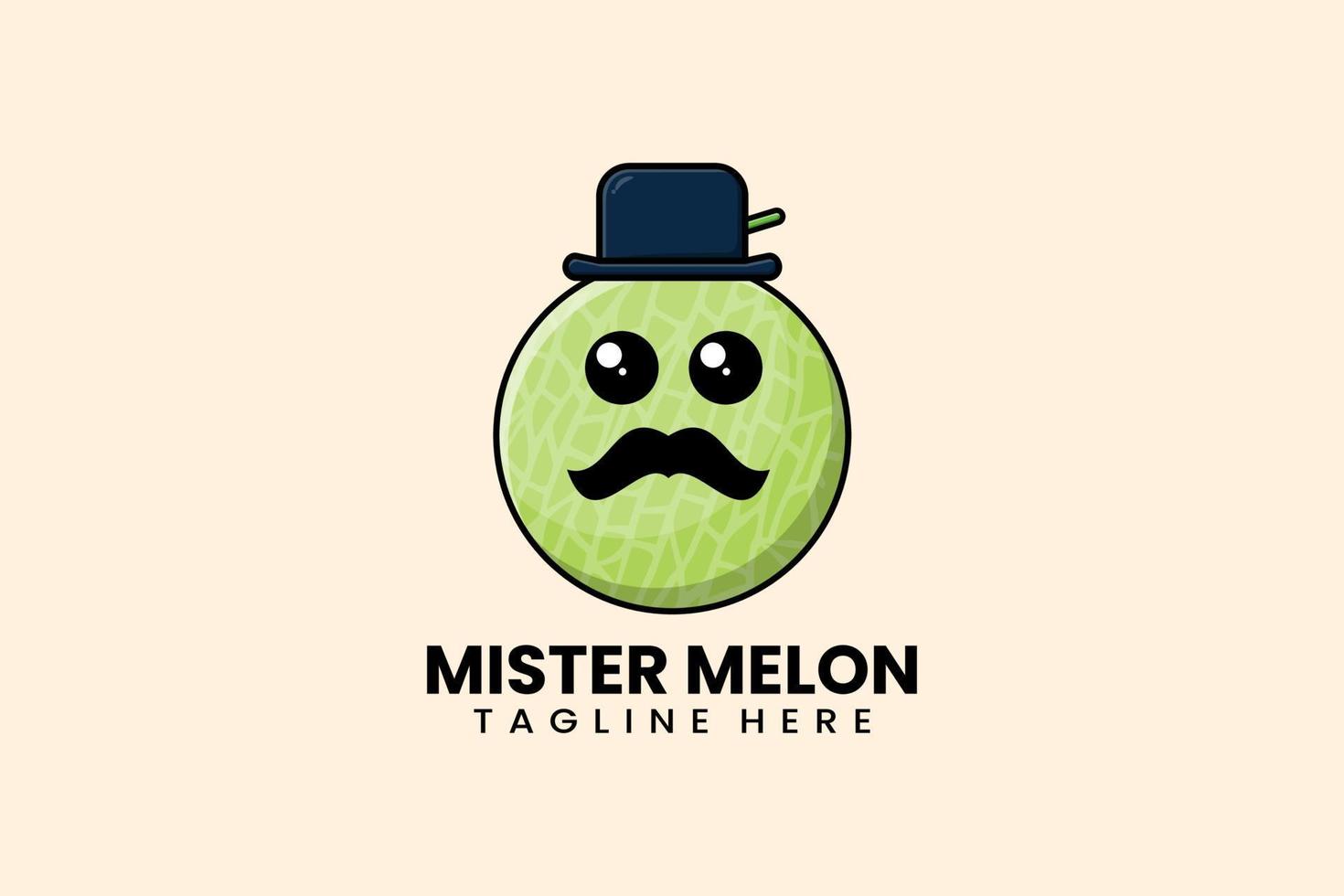 vlak modern sjabloon meneer meloen fruit logo vector