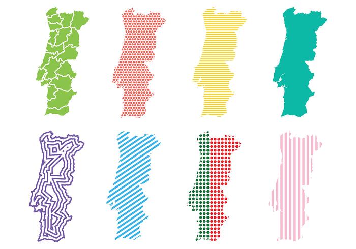 Portugal Kaart Vector Pictogrammen