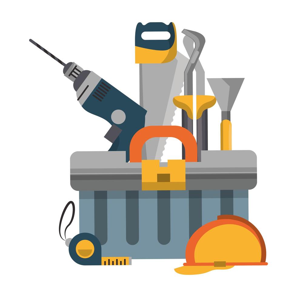 tools set en hardware cartoon icoon vector