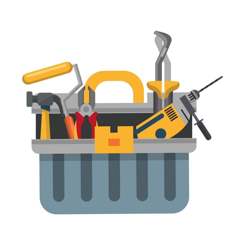 tools set en hardware cartoon icoon vector