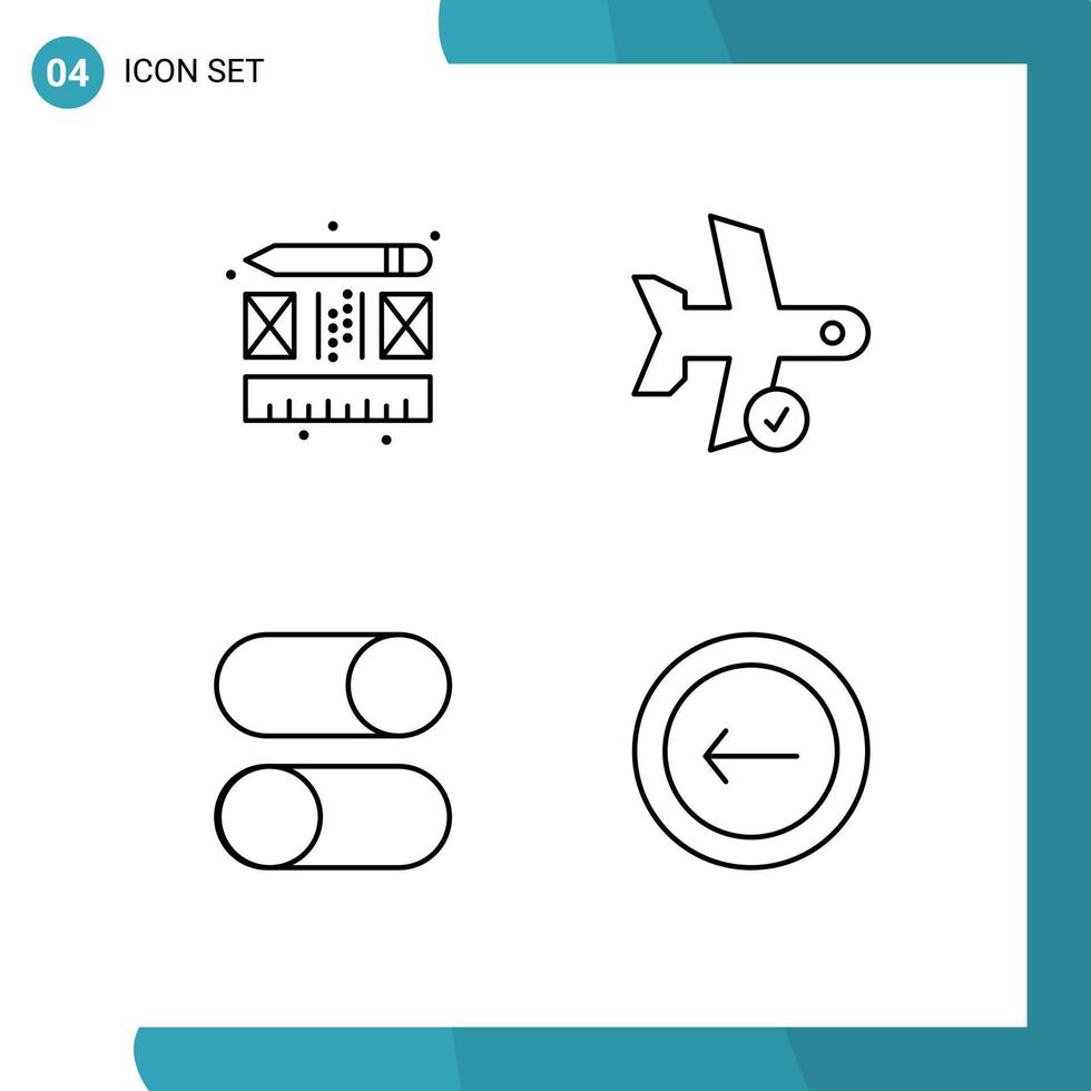 4 creatief pictogrammen modern tekens en symbolen van creatief lay-out controleren vervoer radio bewerkbare vector ontwerp elementen