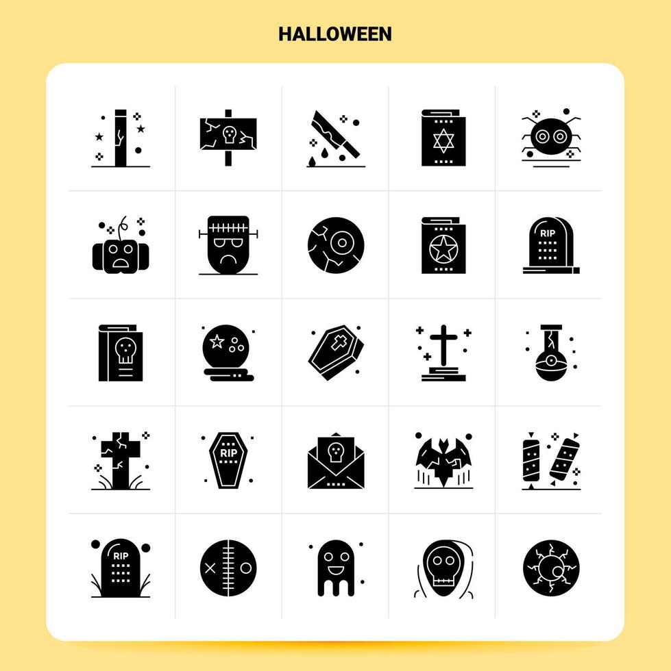 solide 25 halloween icoon reeks vector glyph stijl ontwerp zwart pictogrammen reeks web en mobiel bedrijf ideeën ontwerp vector illustratie