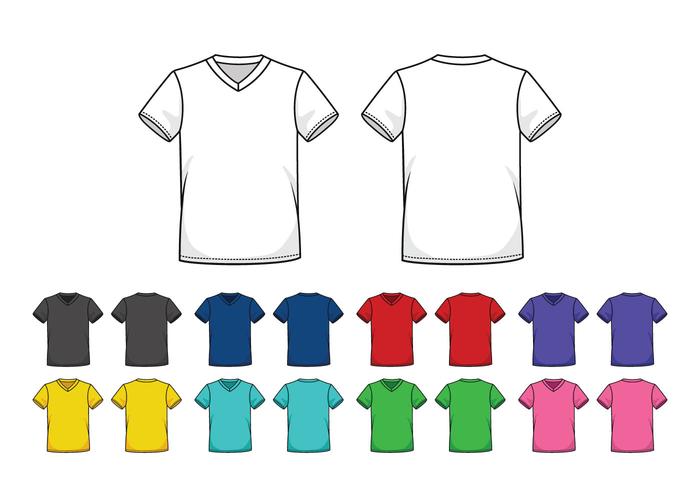 Set van Gekleurde V-hals Shirts Sjablonen vector