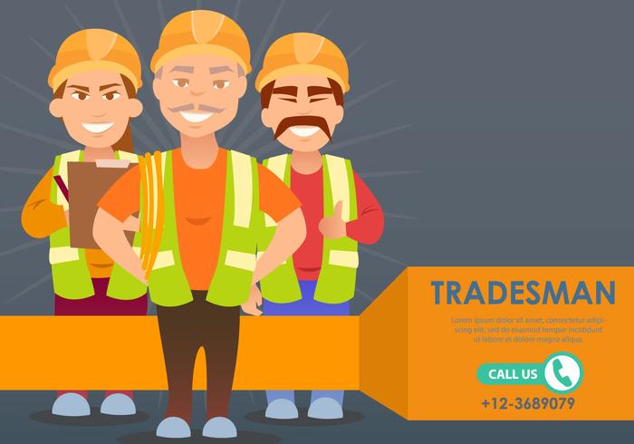 Contacteer een Tradesman vector