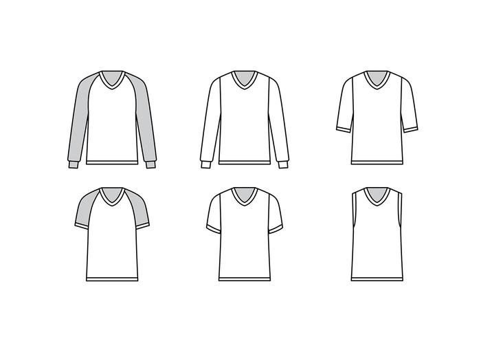 V Neck Layout Gratis Vector