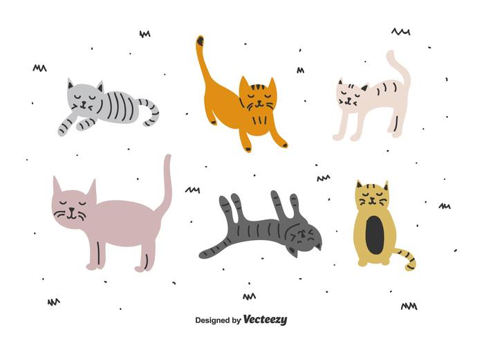 Doodle Katten Vector Set