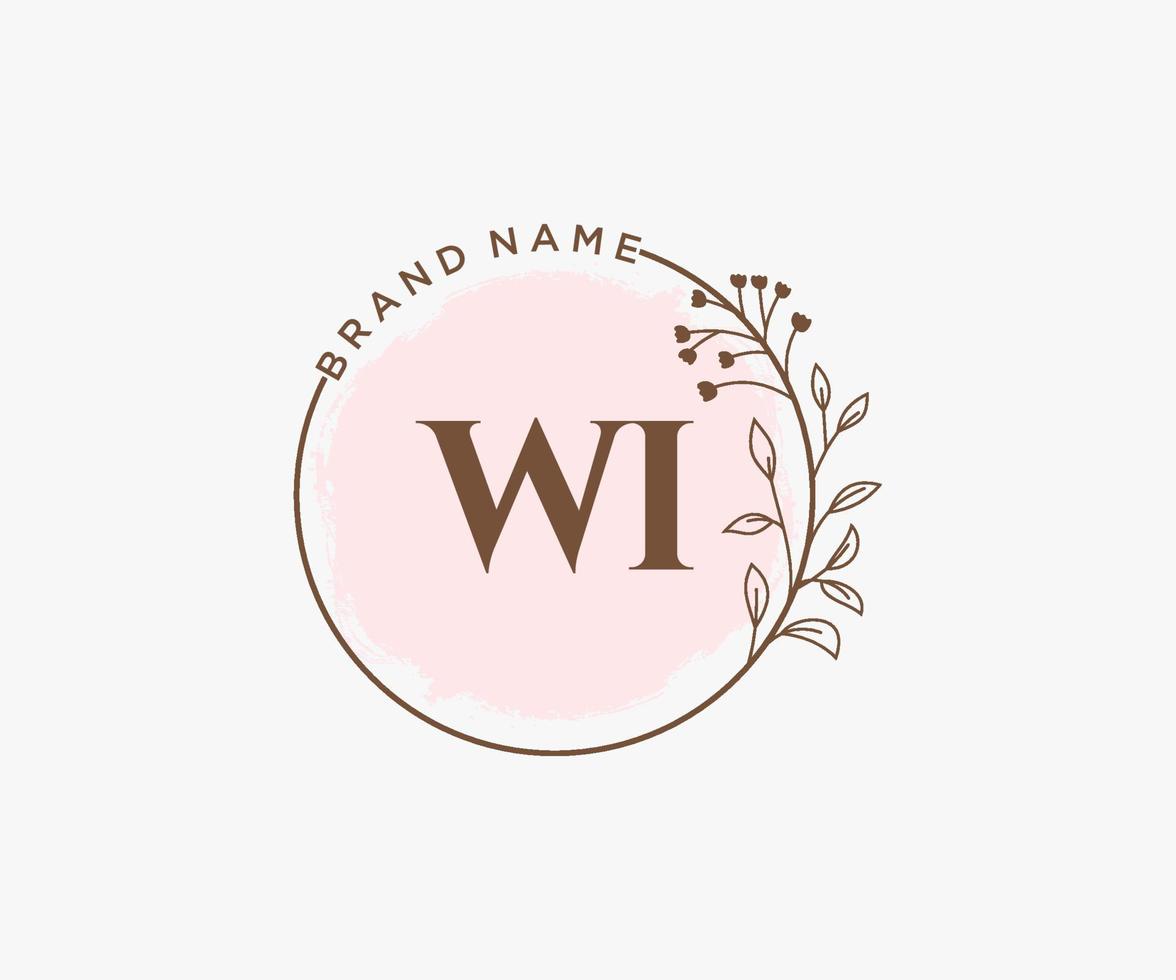 eerste wi vrouwelijk logo. bruikbaar voor natuur, salon, spa, kunstmatig en schoonheid logo's. vlak vector logo ontwerp sjabloon element.