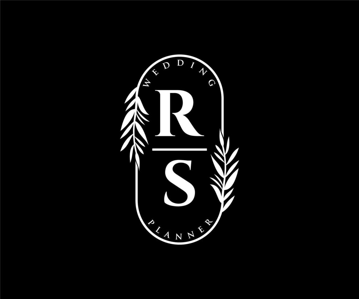 rs initialen brief bruiloft monogram logos verzameling, hand- getrokken modern minimalistisch en bloemen Sjablonen voor uitnodiging kaarten, opslaan de datum, elegant identiteit voor restaurant, boetiek, cafe in vector