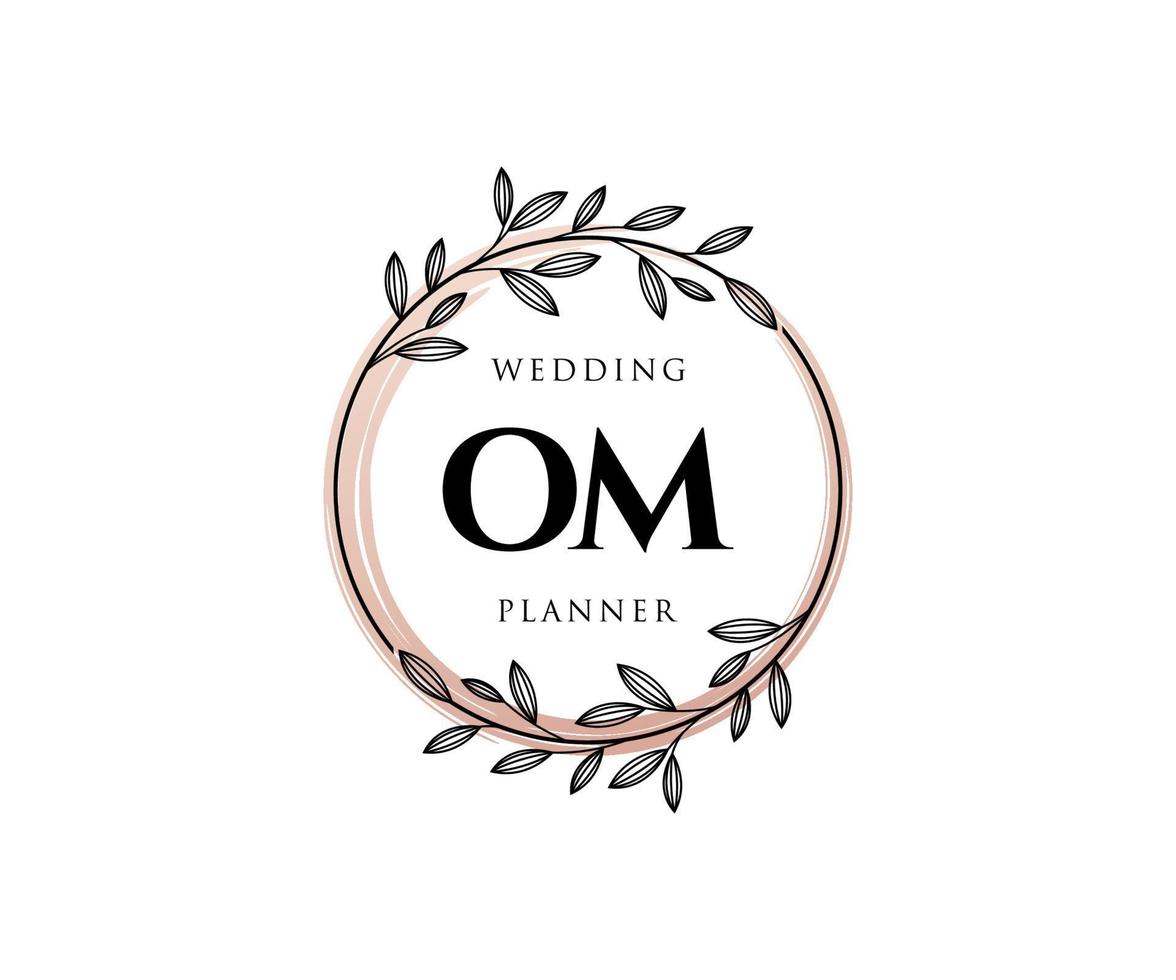 om initialen brief bruiloft monogram logos verzameling, hand- getrokken modern minimalistisch en bloemen Sjablonen voor uitnodiging kaarten, opslaan de datum, elegant identiteit voor restaurant, boetiek, cafe in vector