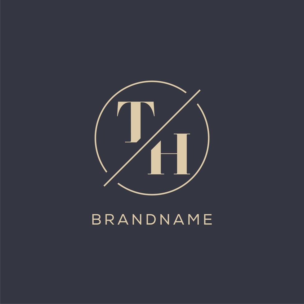 eerste brief th logo met gemakkelijk cirkel lijn, elegant kijken monogram logo stijl vector