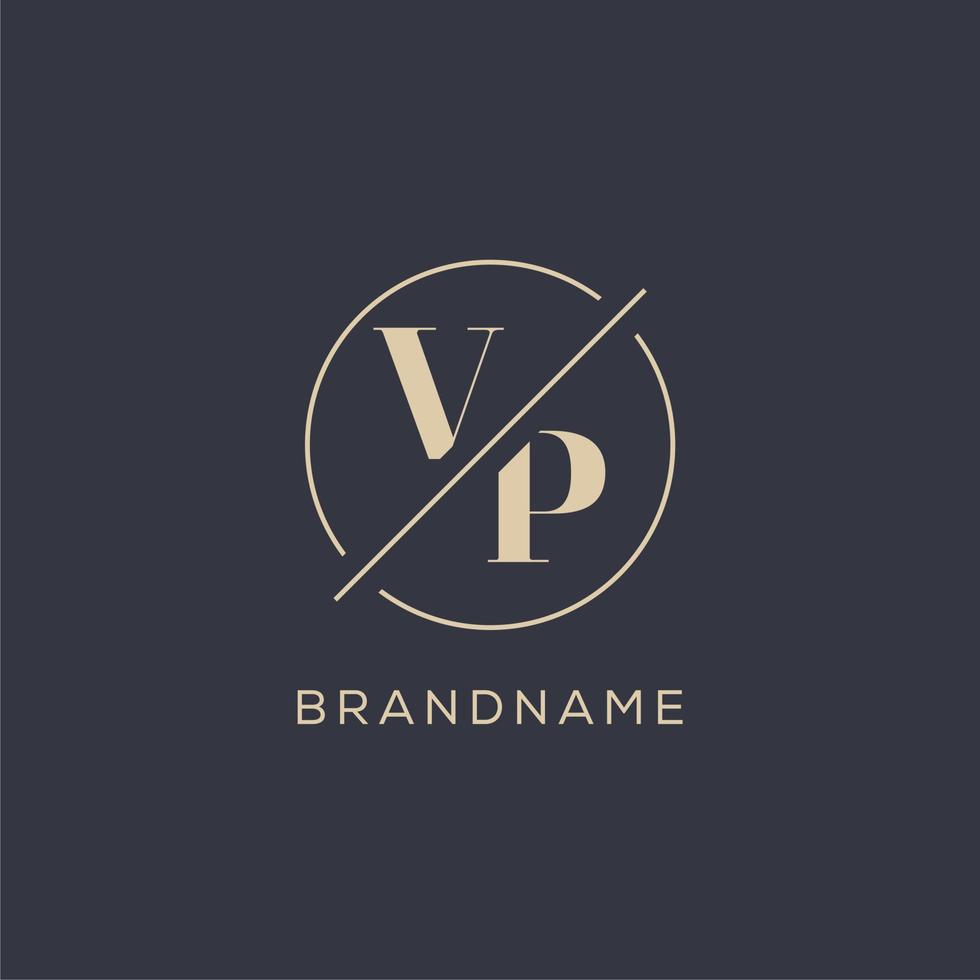 eerste brief vp logo met gemakkelijk cirkel lijn, elegant kijken monogram logo stijl vector
