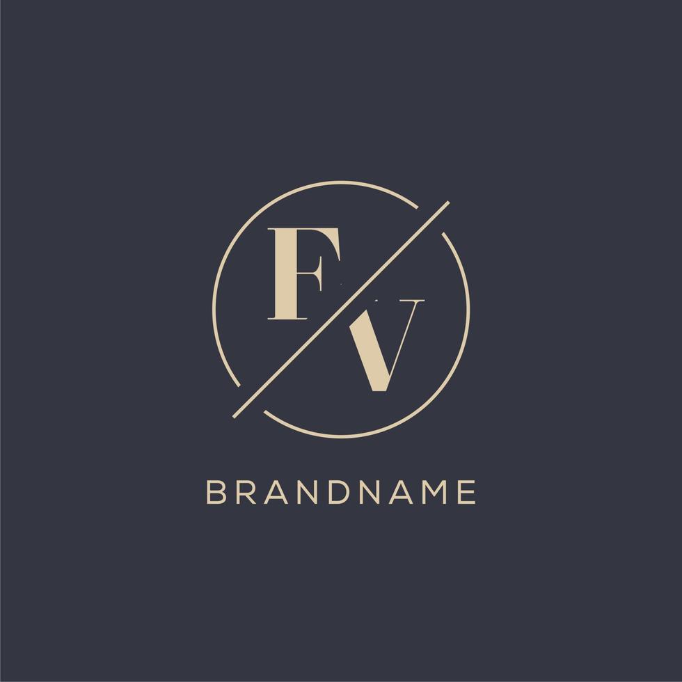 eerste brief ev logo met gemakkelijk cirkel lijn, elegant kijken monogram logo stijl vector