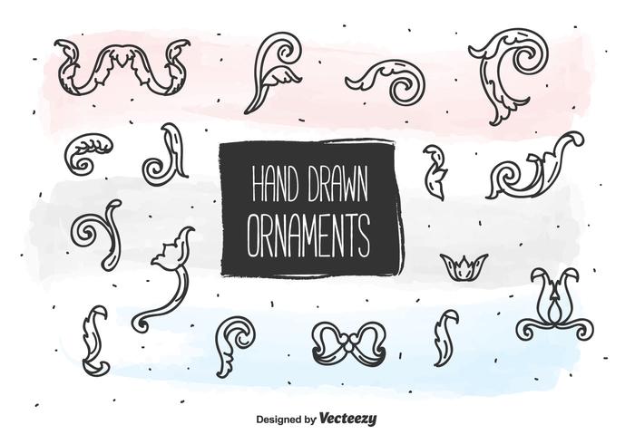 Hand Getrokken Ornamenten Set vector