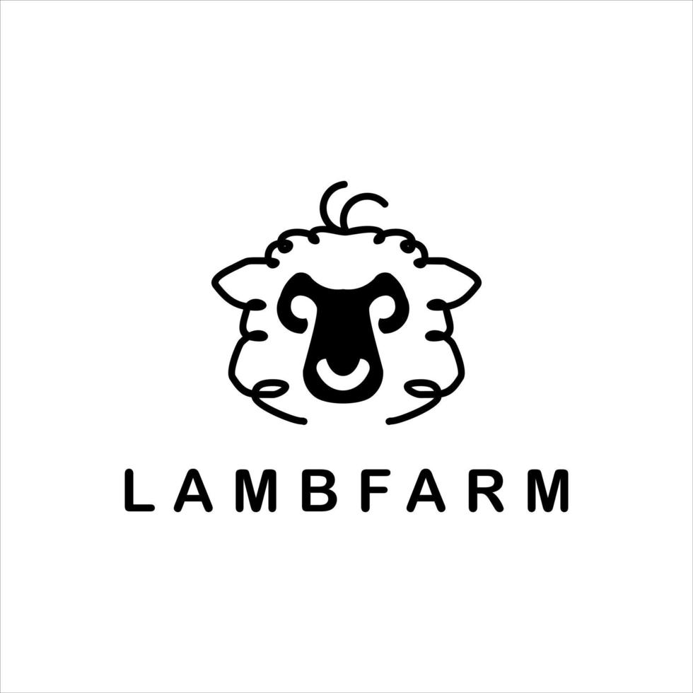 lam logo gemakkelijk schapen hoofd vector