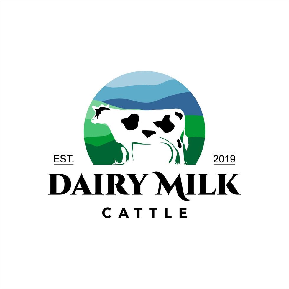 melk logo koe vee boerderij zuivel vector