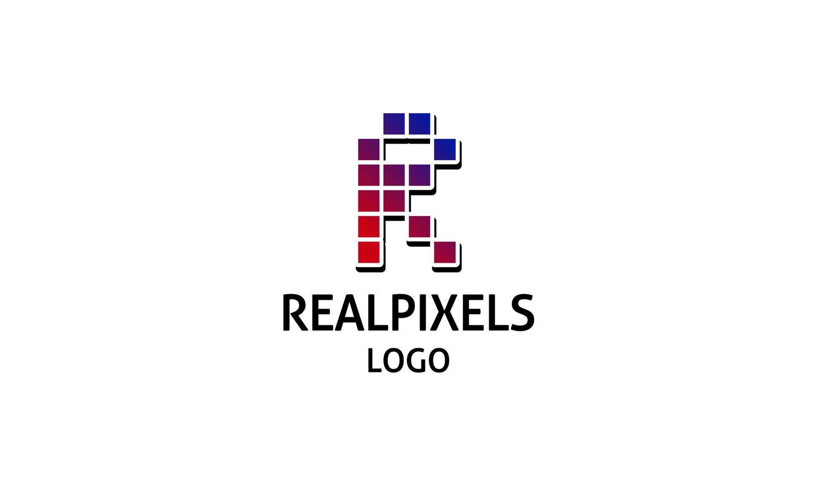 brief r abstract pixel logo met modieus kleur voor app, spel, technologie. futuristische bedrijf vector ontwerp