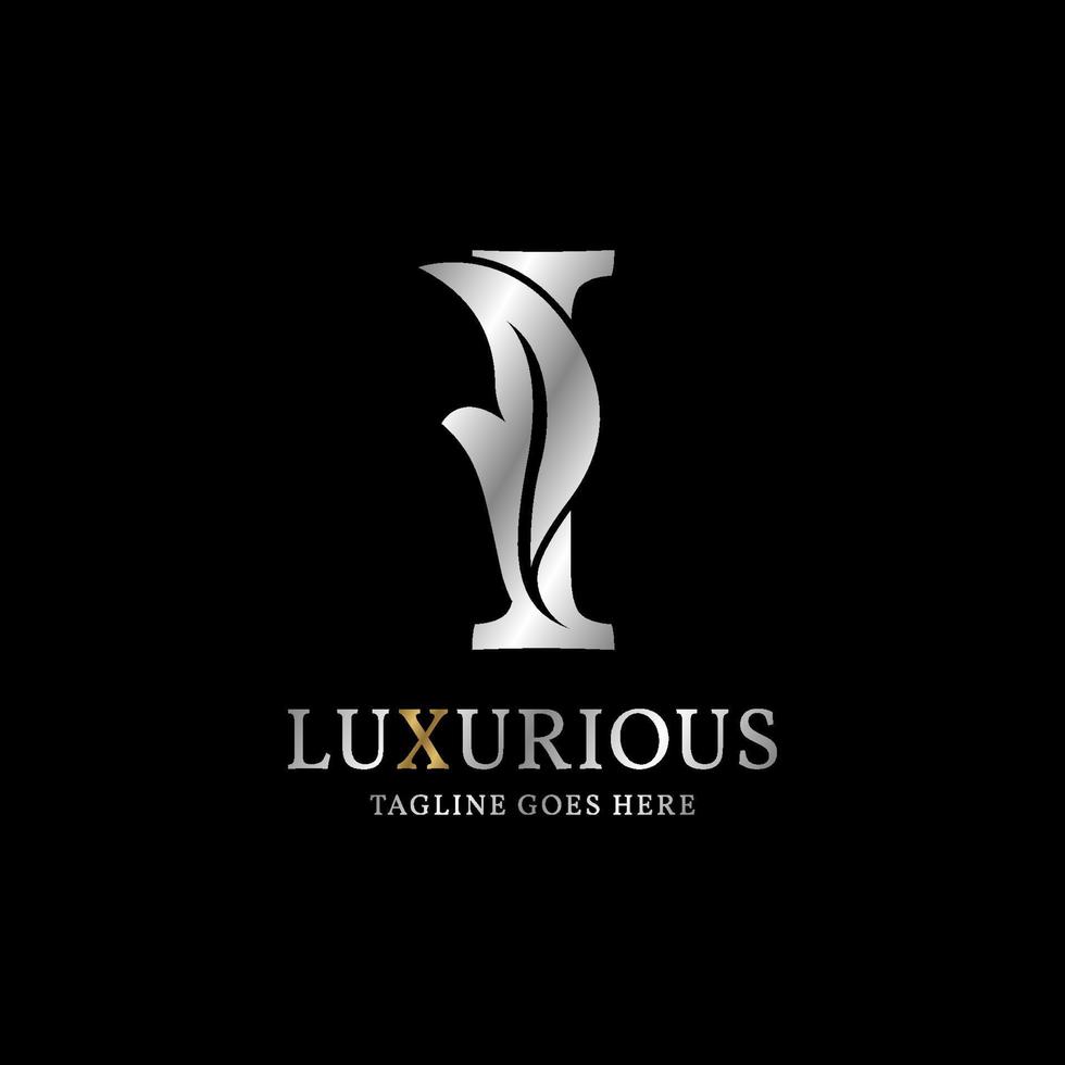 brief ik luxueus blad eerste vector logo ontwerp element