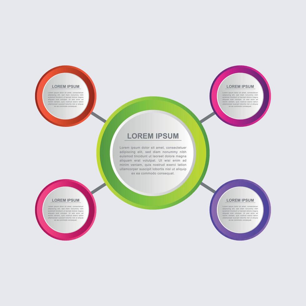 vector infographic cirkel Sjablonen concept met 5 opties