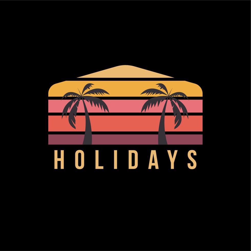 minimalistische wijnoogst vakantie logo ontwerp vector