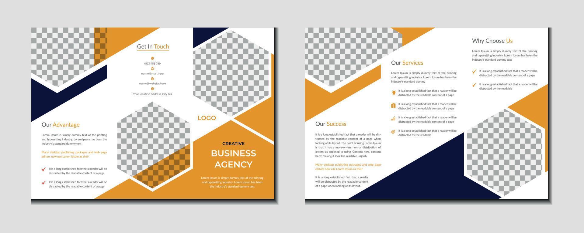 bedrijf of zakelijke drievoud brochure sjabloon ontwerp vector