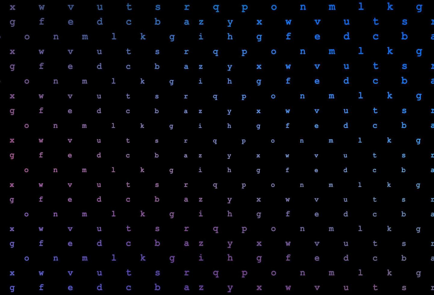 donkerblauwe, rode vectortextuur met abc-tekens. vector