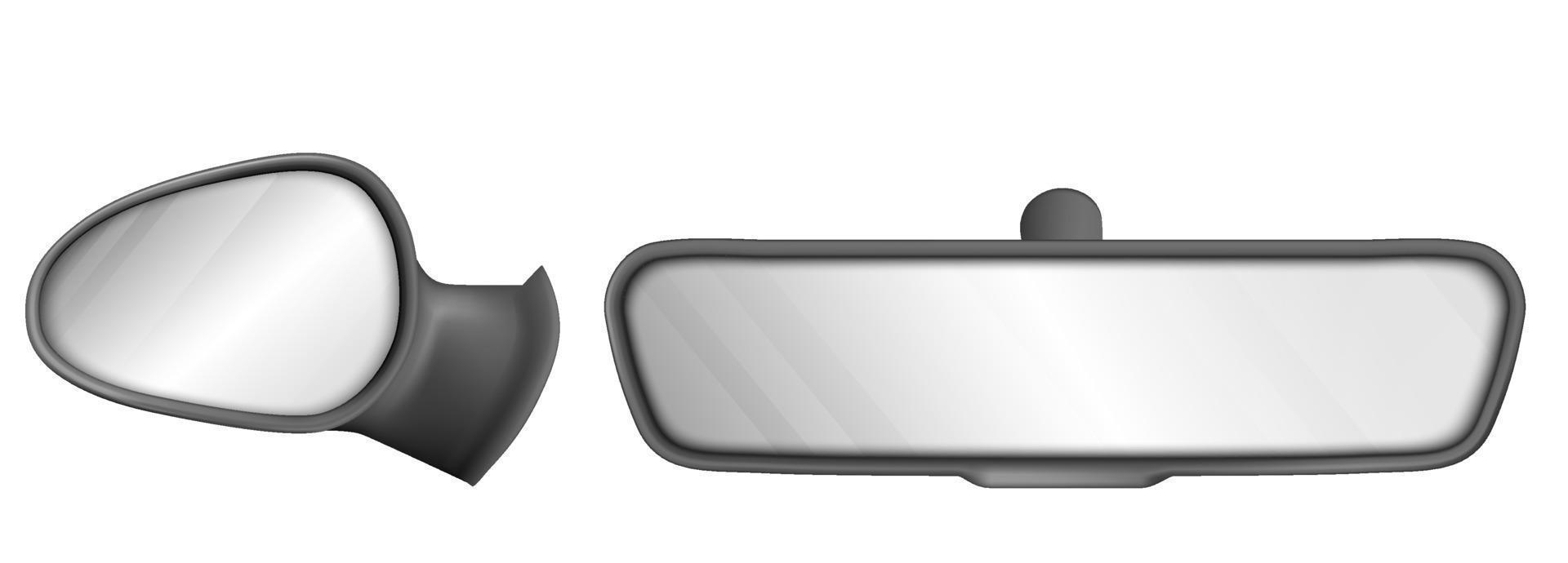 vector kant en achterzijde visie auto spiegels