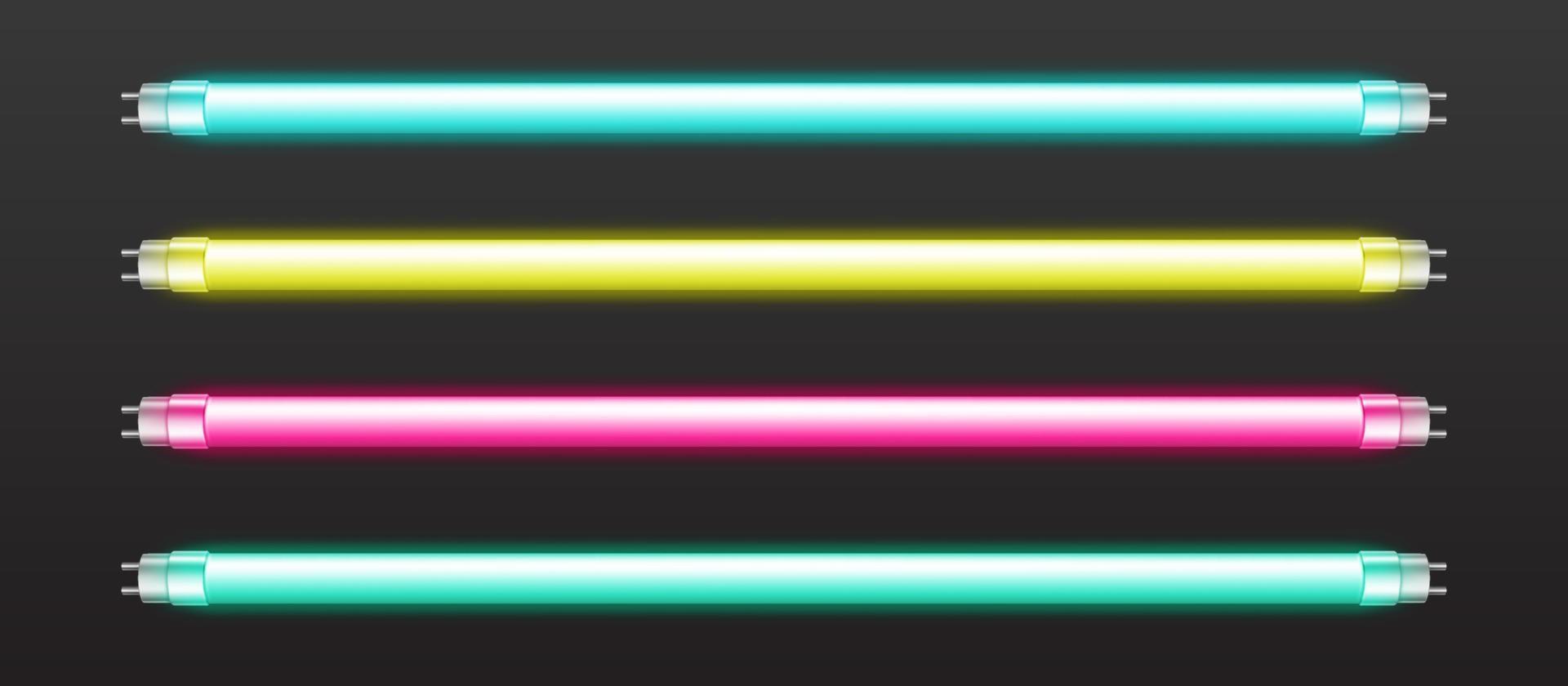 vector reeks van kleur neon buis lichten