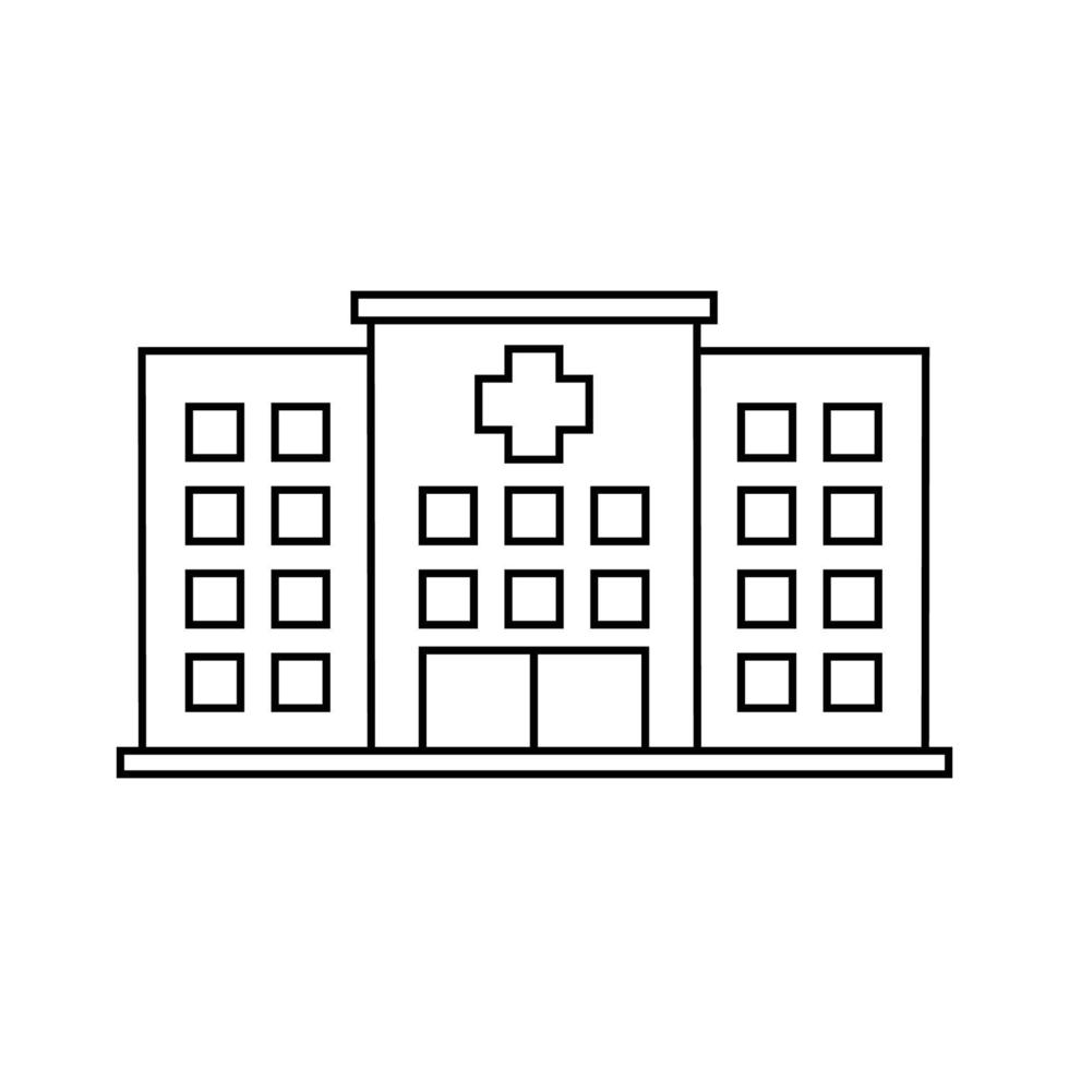 lijn ziekenhuis icoon ontwerp. medisch gebouw teken en symbool. vector