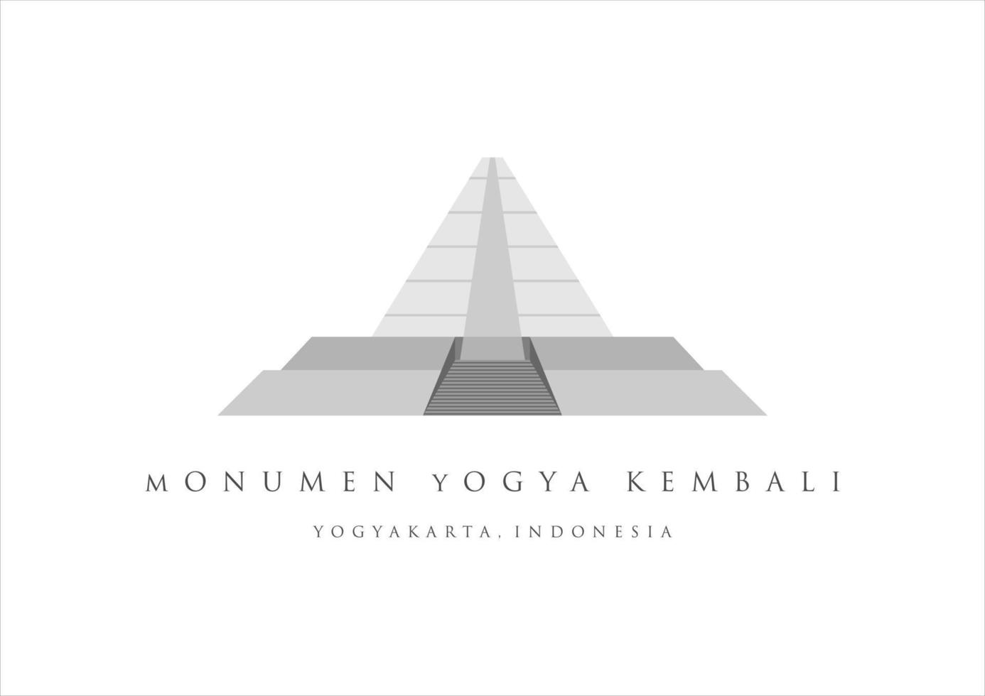 Yogyakarta monument gebeld monument yoga kembal. mijlpaal gebouw van yogakarta. erfgoed toerisme van Indonesië. jogjakarta oud gebouw vector illustratie