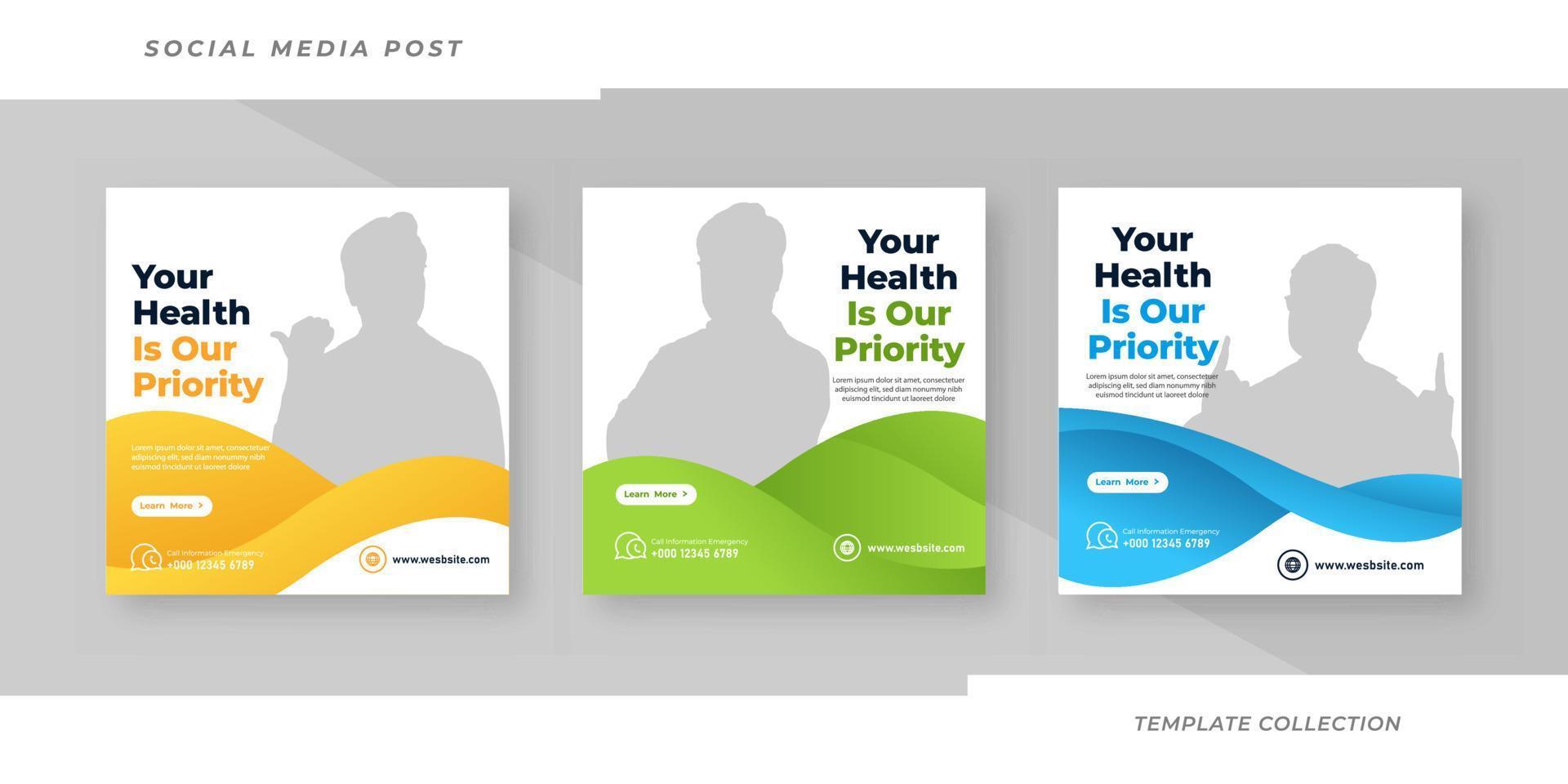 medisch en gezondheidszorg sociaal media instagram post sjabloon vector