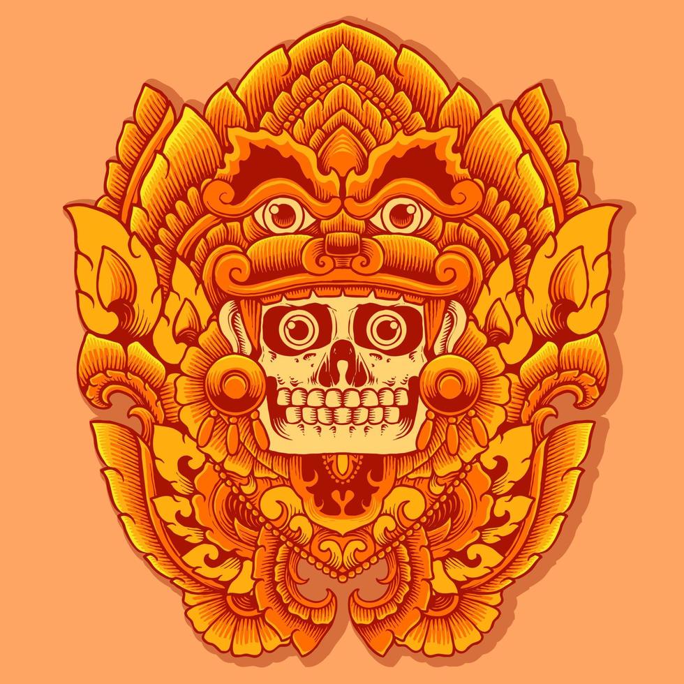 aztec schedel ornament vector