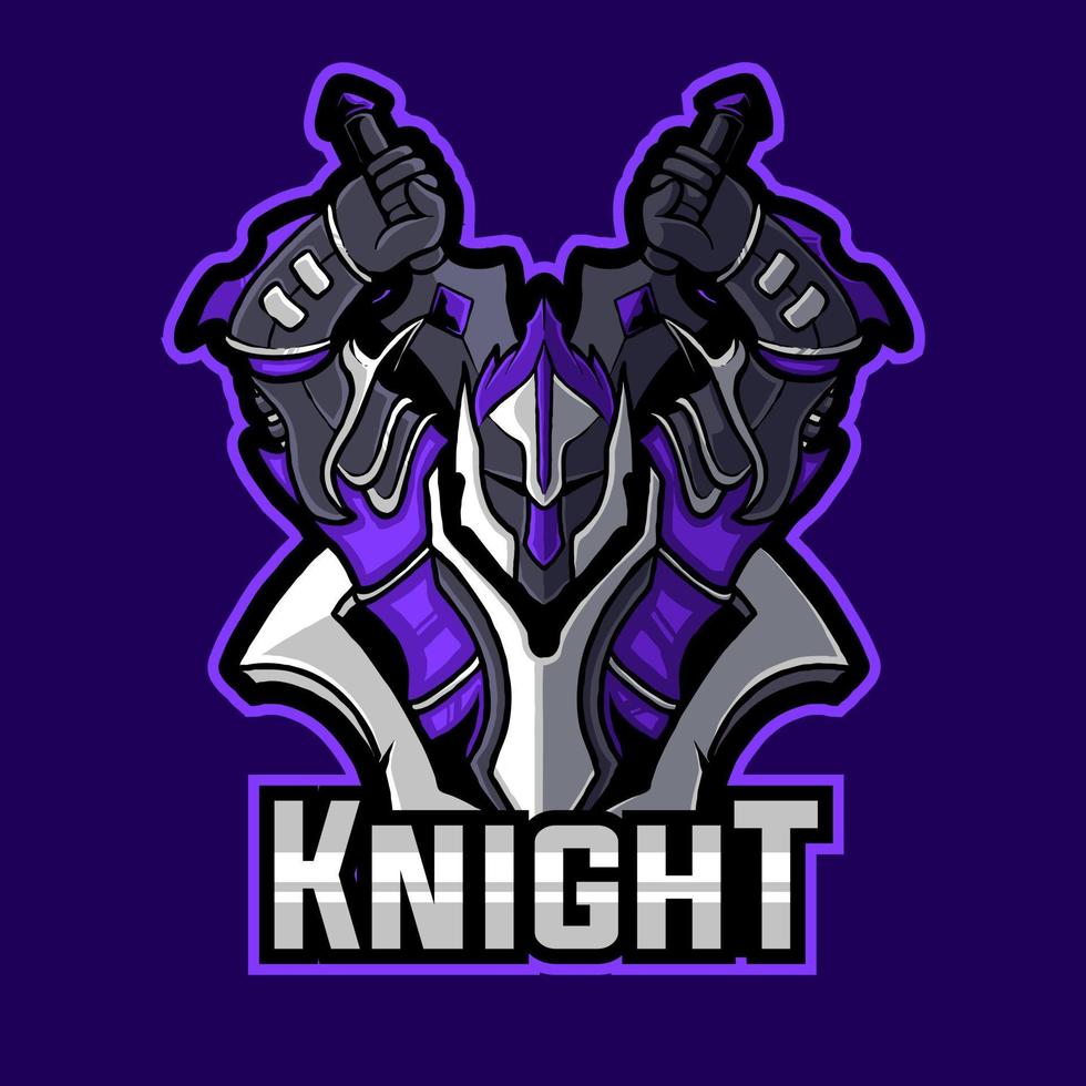 zwart ridder mascotte logo gaming vector