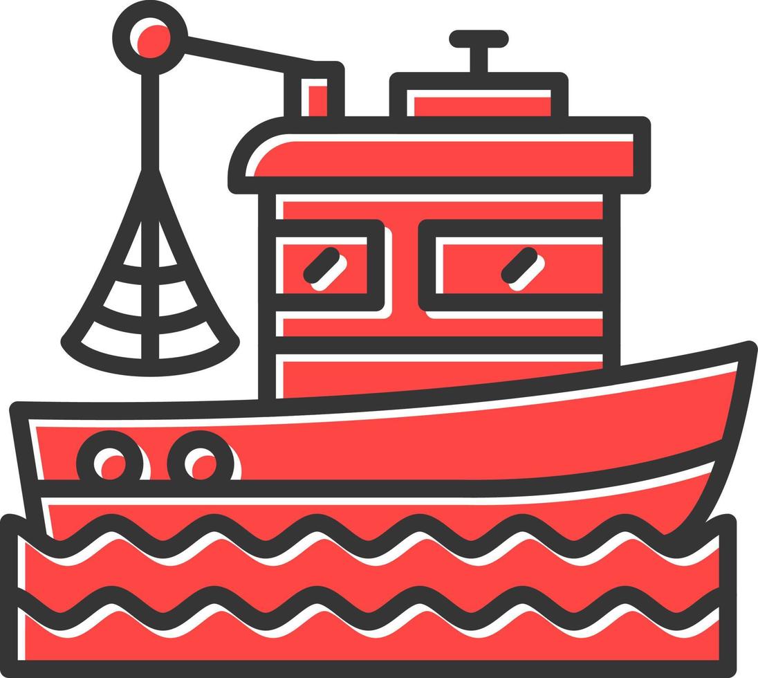 visvangst boot creatief icoon ontwerp vector