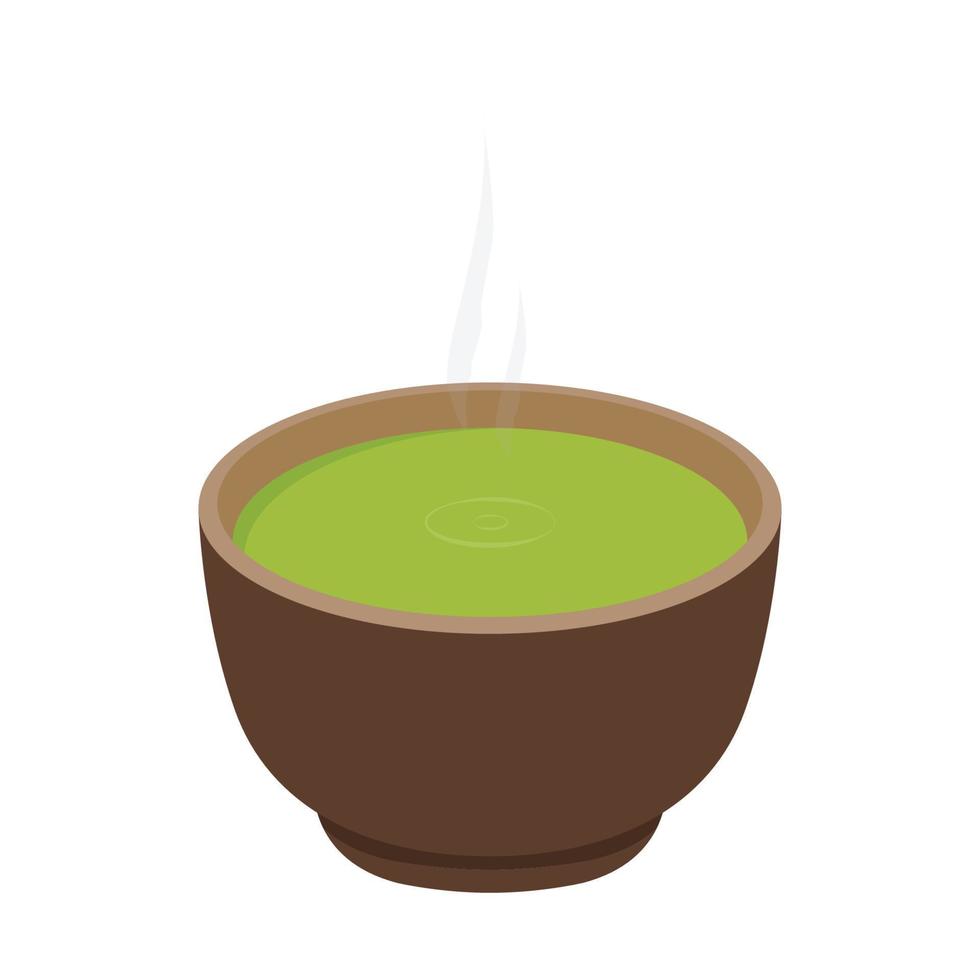 matcha kop vector. groen thee vector. behang. vrij ruimte voor tekst. symbool. matcha poster ontwerp. vector