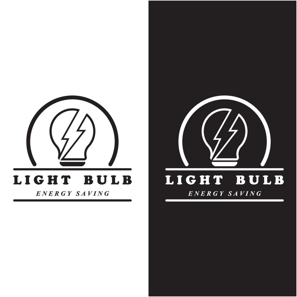 creatief licht lamp logo en vector met leuze sjabloon