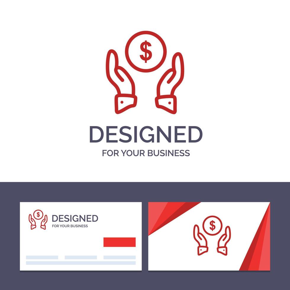 creatief bedrijf kaart en logo sjabloon verzekering financiën verzekering geld bescherming vector illustratie